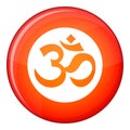 Symbol Aum icon, flat style Royalty Free Stock Photo