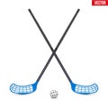 Symbol of ball and sticks for floorball