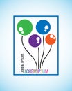 Symbol of balloon , this represents the concept of creativity with colors, this is used logo for children helping organizations