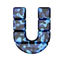 Symbol in blue camouflage. letter u