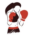 Symbol of boxing woman