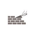 Symbol of brick layer service Royalty Free Stock Photo