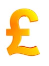 Symbol British pound on white background. Isolated 3D illustration