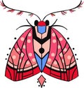 symbol, butterfly with original pattern cartoon vector