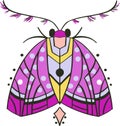 symbol, butterfly with original pattern cartoon vector