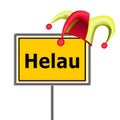 Symbol for carnival with carnival call Helau in Germany Royalty Free Stock Photo