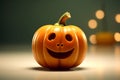 background holiday smile isolated halloween pumpkin decoration orange face celebration lantern. Generative AI.