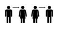 A symbol of changing gender from male to female and from female to male. A sign of sex reassignment surgery. Vector illustration