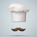 Symbol of chef cap toque and mustache.