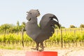 The symbol of the Chianti Classico wine along a road Royalty Free Stock Photo