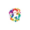 Symbol children logo with colorful, babble colorful icons