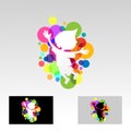 Symbol children logo with colorful, babble colorful icons