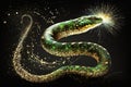 Symbol of Chinese New Year Majestic green snake. Traditional Asian zodiac sign according to the Eastern lunar calendar