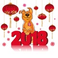 Symbol of the Chinese New Year 2018. Year of the dog. Design for Royalty Free Stock Photo