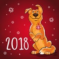 Symbol of the Chinese New Year 2018. Year of the dog. Design for Royalty Free Stock Photo