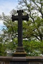 Old stone cross on a wall Royalty Free Stock Photo