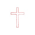 Symbol Of A Church Cross. Christianity Religion Symbol Vector icon