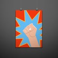 Symbol clenched fist hand illustration Royalty Free Stock Photo