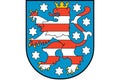 Symbol of Coat of arms of Thuringia, Germany isolated on the white background