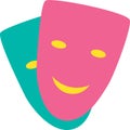 Symbol Comedy and Drama of Theater Two Mask Icon