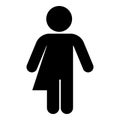 Symbol concept of gender loyalty Transvestite concept Homosexual icon black color vector illustration flat style image