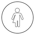 Symbol concept of gender loyalty Transvestite concept Homosexual icon outline black color vector in circle round illustration Royalty Free Stock Photo