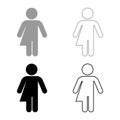 Symbol concept of gender loyalty Transvestite concept Homosexual icon set grey black color illustration outline flat style simple Royalty Free Stock Photo