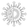Symbol of Corona virus COVID-19 virus structure, Anatomy of virus.