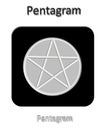 Symbol 3d silver pentagram