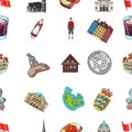 Symbol, Denmark, buildings and other web icon in cartoon style.Design, history, tourism icons in set collection.