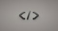 Symbol depicting a pair of angled brackets with a forward slash between them, Royalty Free Stock Photo