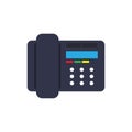 Symbol device illustration isolated equipment black. Talk desk object telephone receiver. Cell phone workplace office. Old home Royalty Free Stock Photo