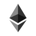 Symbol of digital crypto currency Ethereum, gray.