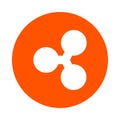 Symbol of digital crypto currency Ripple, monochrome round icon, flat style.