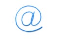 The symbol e-mail from a blue wool