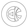 Symbol Eckankar religion EK icon in circle round black color vector illustration image outline contour line thin style