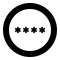 Symbol enter password icon black color in circle