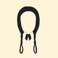 Symbol face.Wednesday. Girl with braids silhouette. Vector