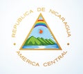 Symbol from the fag of Nicaragua. Vector drawing icon
