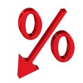 Symbol of falling interest rates Royalty Free Stock Photo