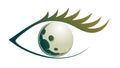 A symbol of female eye with moon.