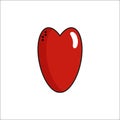 Symbol of feminism Red heart. Women's Rights Day. International Women's Day. White background