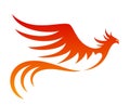 Symbol of a fiery flying bird. Royalty Free Stock Photo