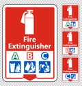 Symbol Fire Extinguisher A B C Sign solate On transparent Background,Vector Illustration Royalty Free Stock Photo