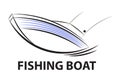 Symbol fishing boat, vector