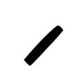 Symbol forward slash black font in childlike style isolated on white background. For font, typography, branding, logo, lettering,