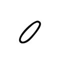 Symbol forward slash outline font in outline bubble style isolated on white background. For branding, font, logo, abc,