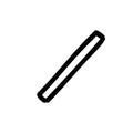 Symbol forward slash outline font in outline bubble style isolated on white background. For typography, font, lettering, logo,
