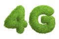 Symbol 4G rendered in a vibrant green grass texture isolated on a white background Royalty Free Stock Photo