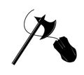 symbol for gamers - mouse and axe